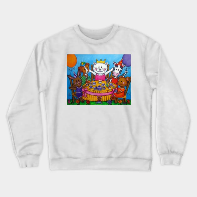 The Little Tea Party Crewneck Sweatshirt by LisaLorenz